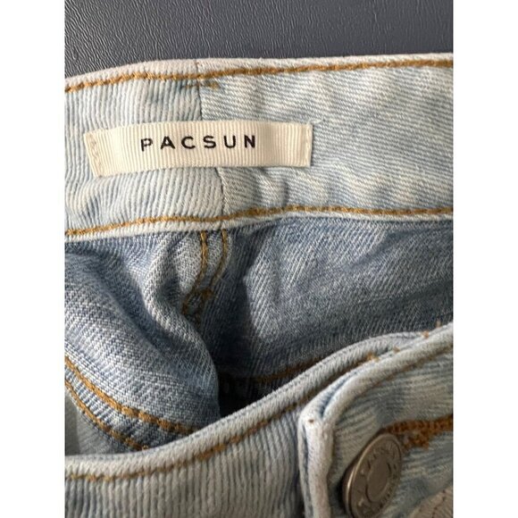 PacSun Womens High-Rise Two-Tone Mom‎ Jeans Size 25 Cotton Blend Blue & White - Picture 5 of 13